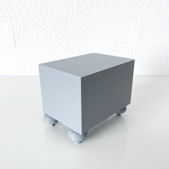 Miniature Barbie Nightstands (Set of 2) Gray 3D Printed Dollhouse Furniture - Picture 5 of 6